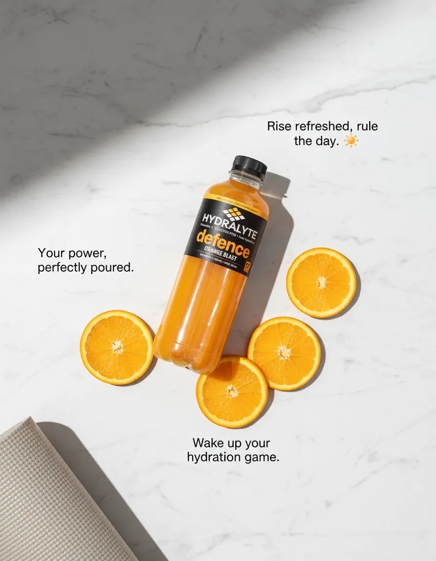 Hydralyte Orange Blast electrolyte hydration sachet available in UAE and GCC