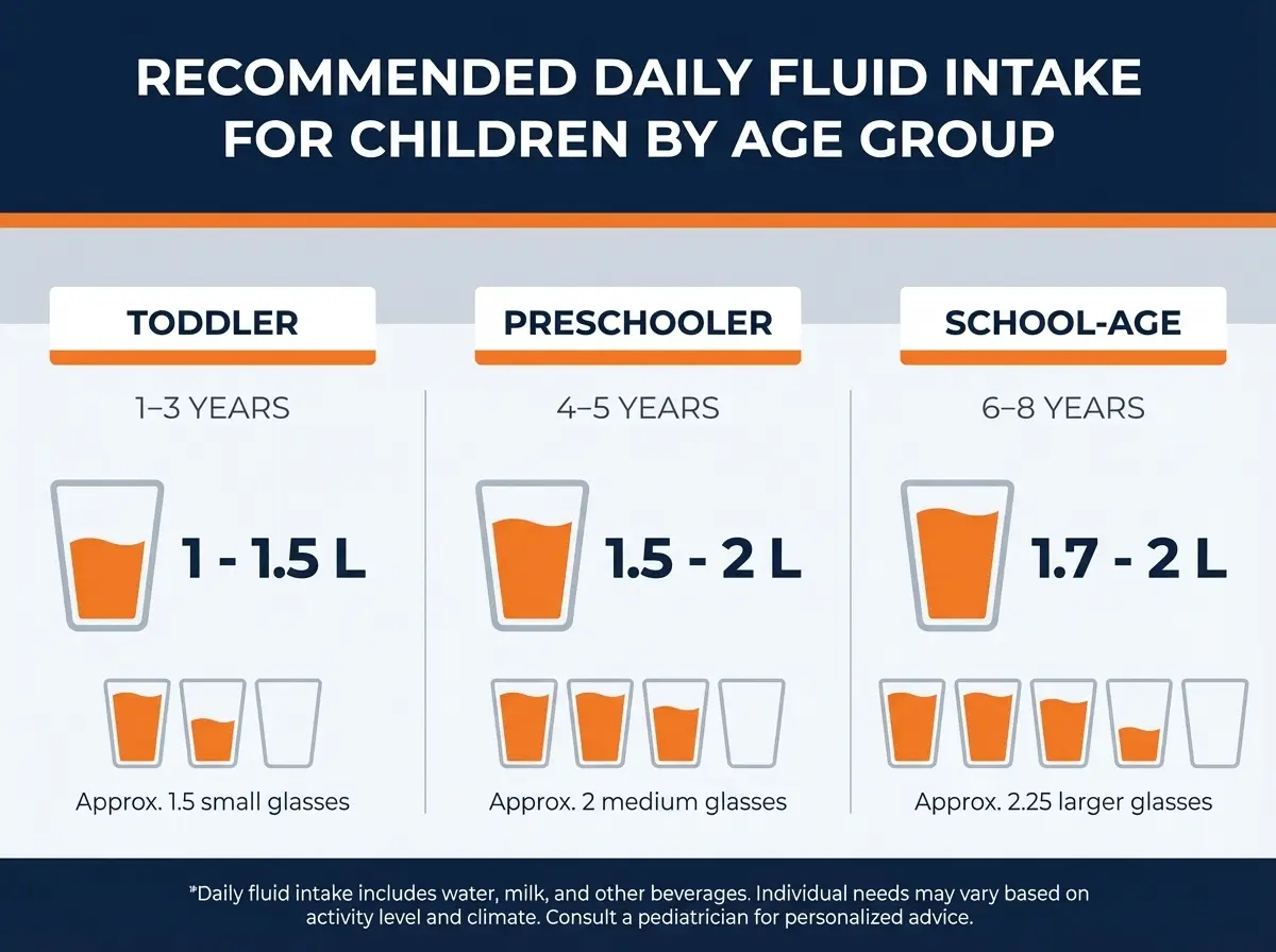 Happy child drinking electrolyte drink in modern kitchen with smiling parent — electrolytes for kids guide