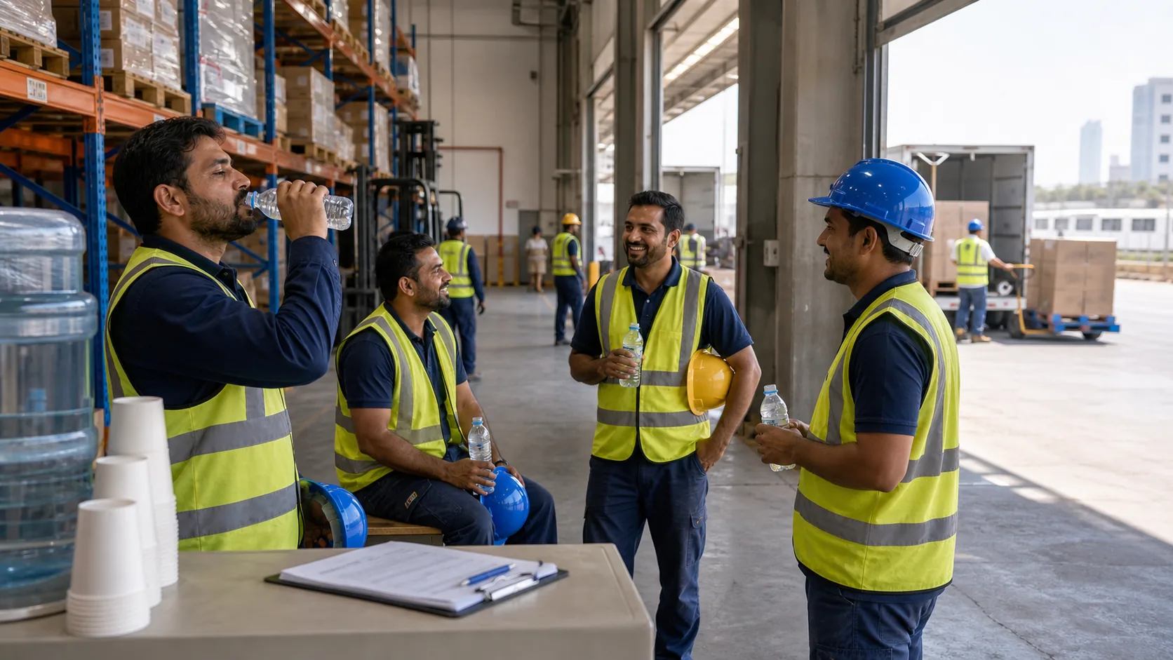 GCC workplace hydration compliance planning for outdoor worker heat safety