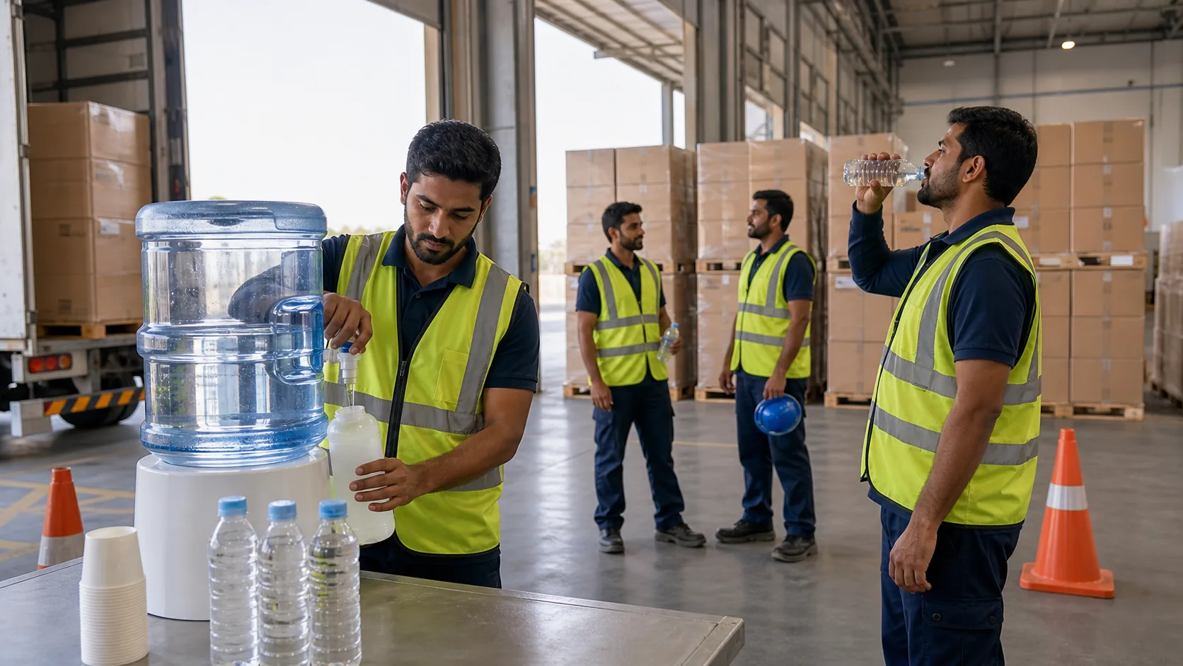 GCC workplace hydration compliance planning for outdoor worker heat safety