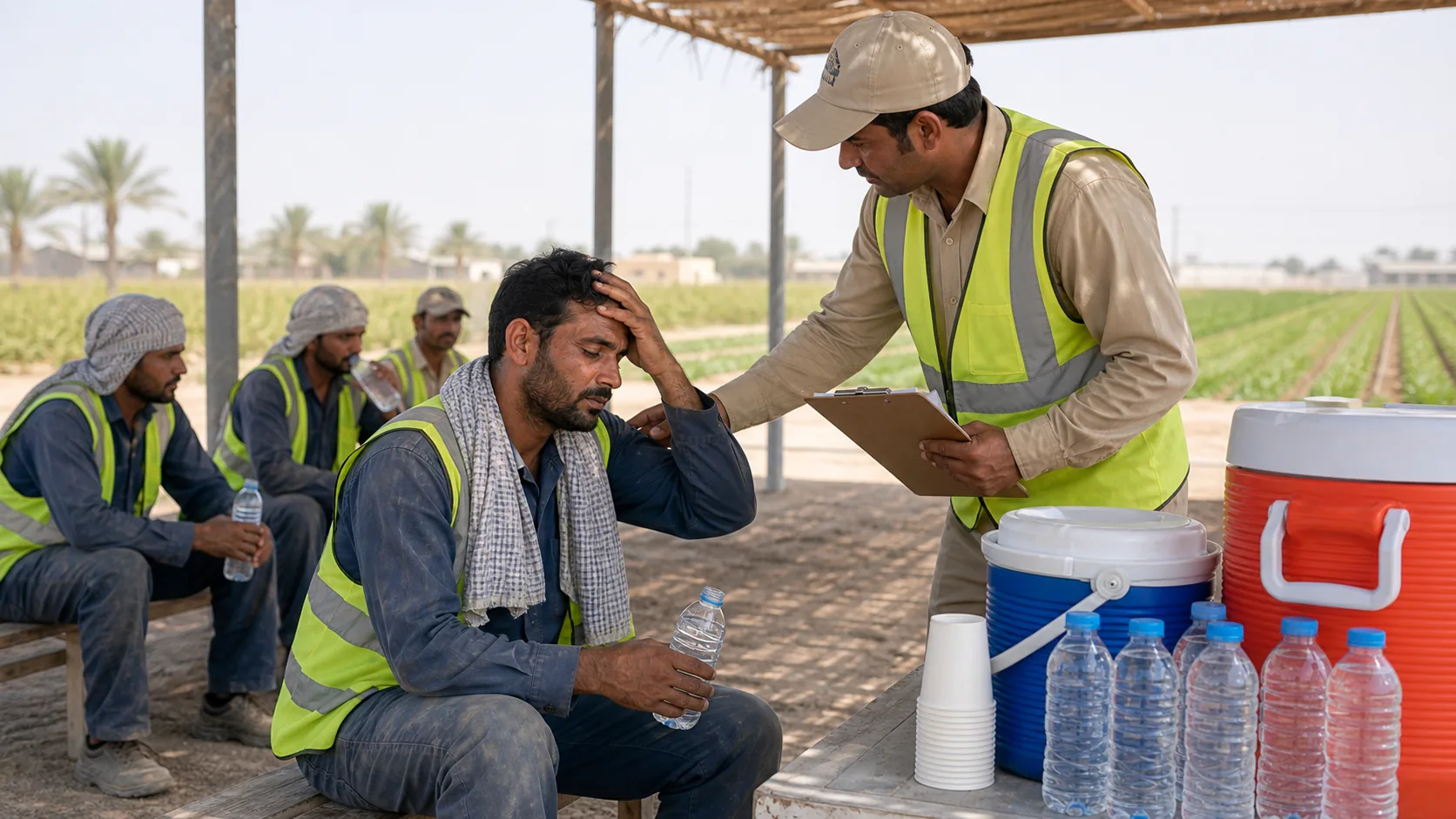 GCC workplace hydration compliance planning for outdoor worker heat safety