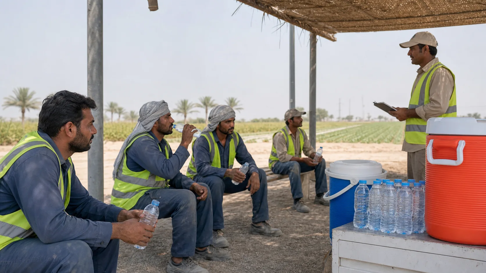 GCC workplace hydration compliance planning for outdoor worker heat safety