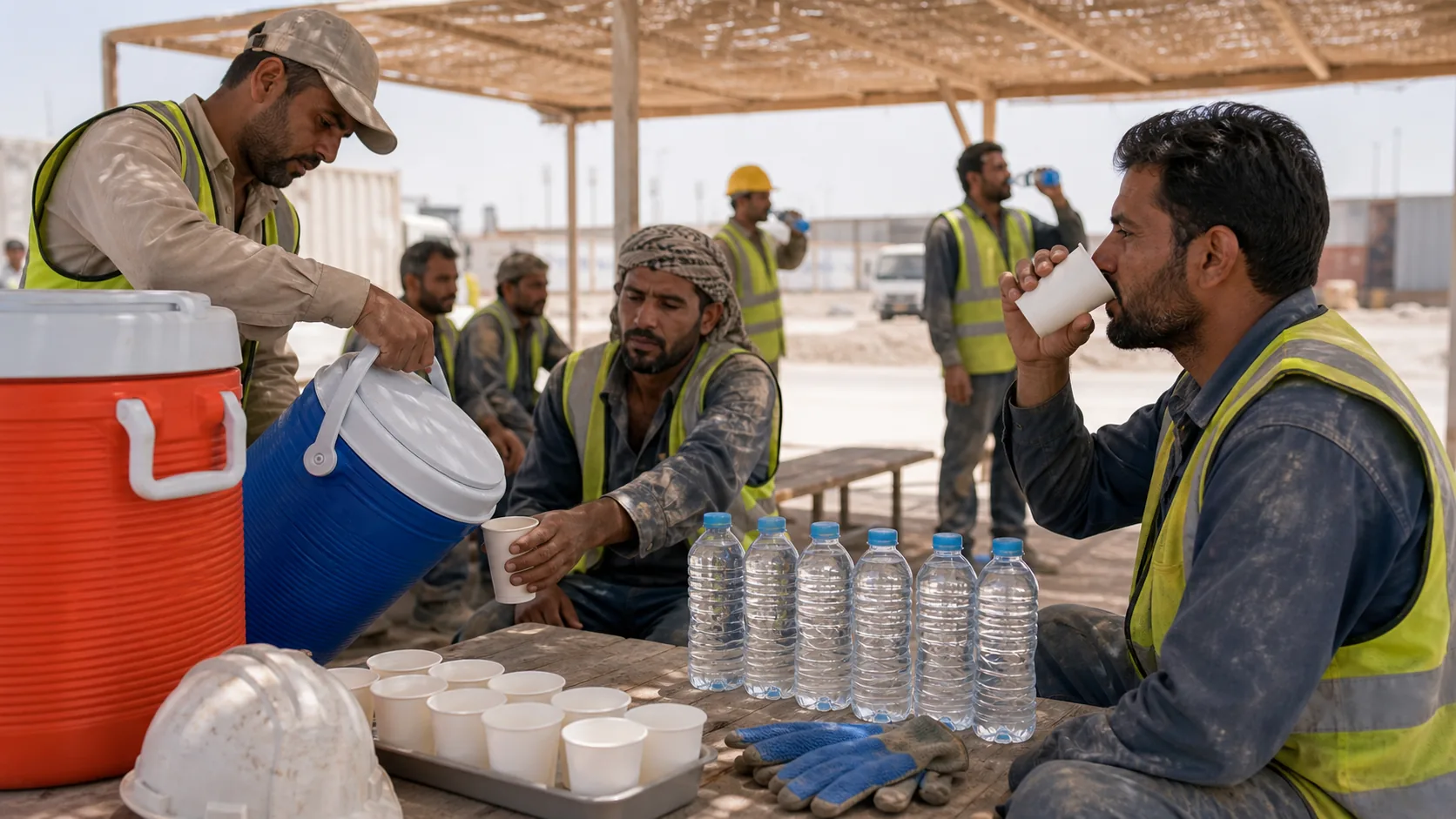 GCC workplace hydration compliance planning for outdoor worker heat safety