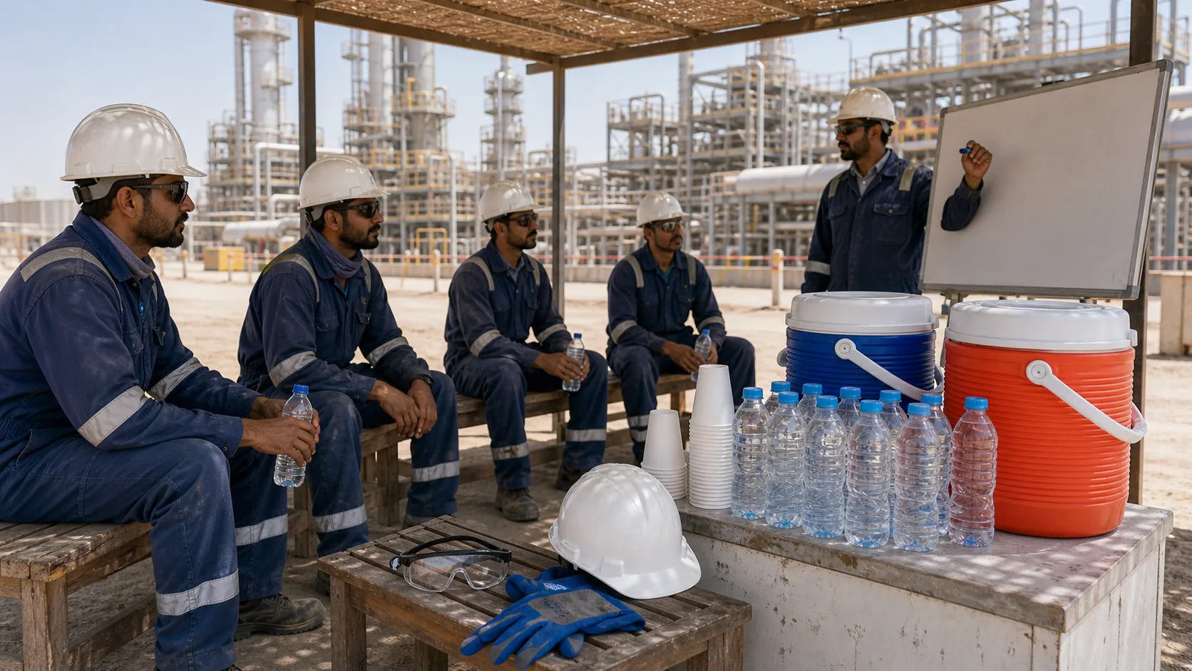 GCC workplace hydration compliance planning for outdoor worker heat safety