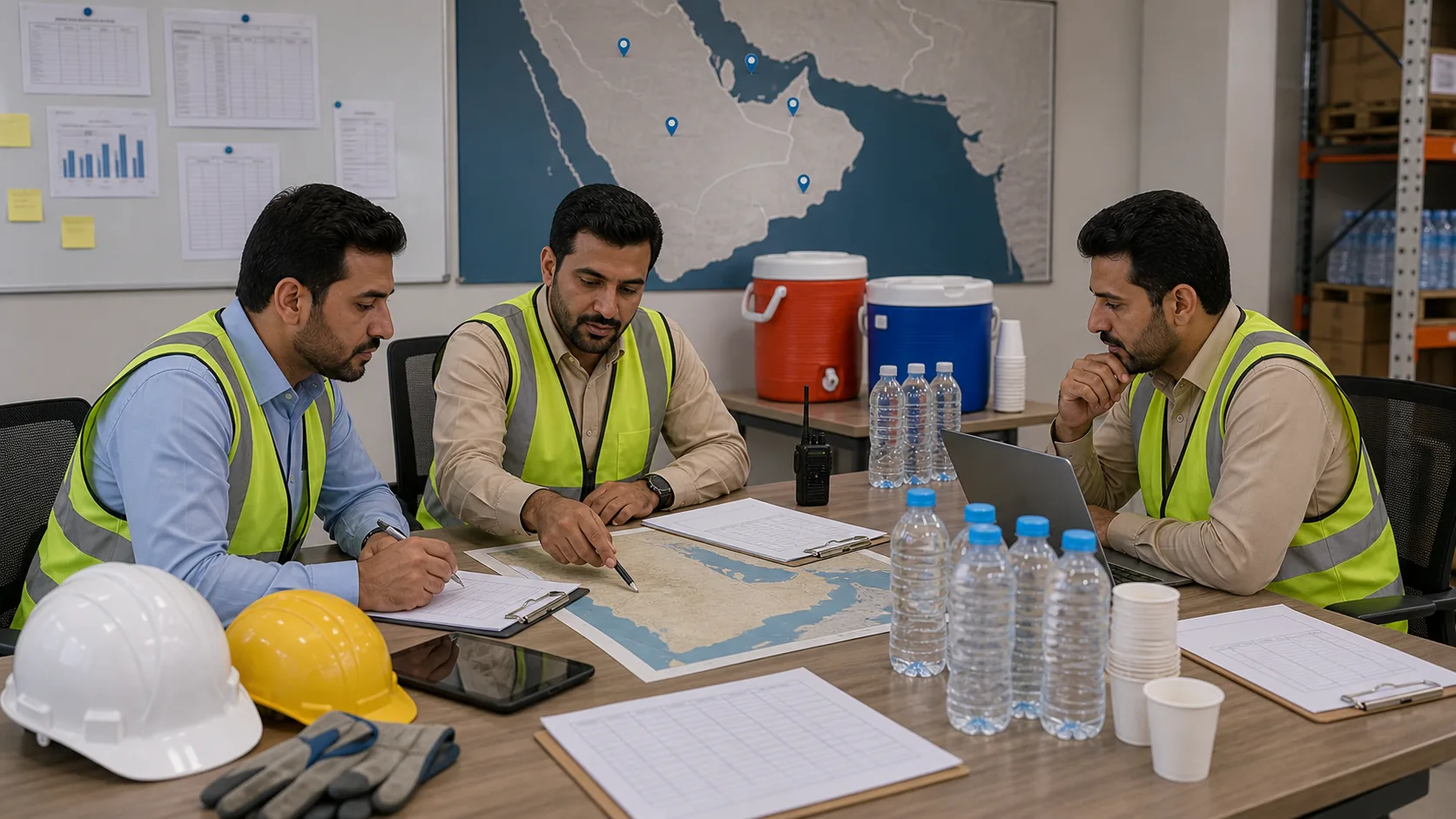 GCC workplace hydration compliance planning for outdoor worker heat safety