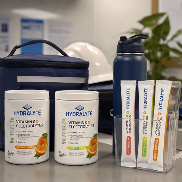 Hydralyte product in professional photo scene for Night Shift Worker Hydration UAE Summer Guide