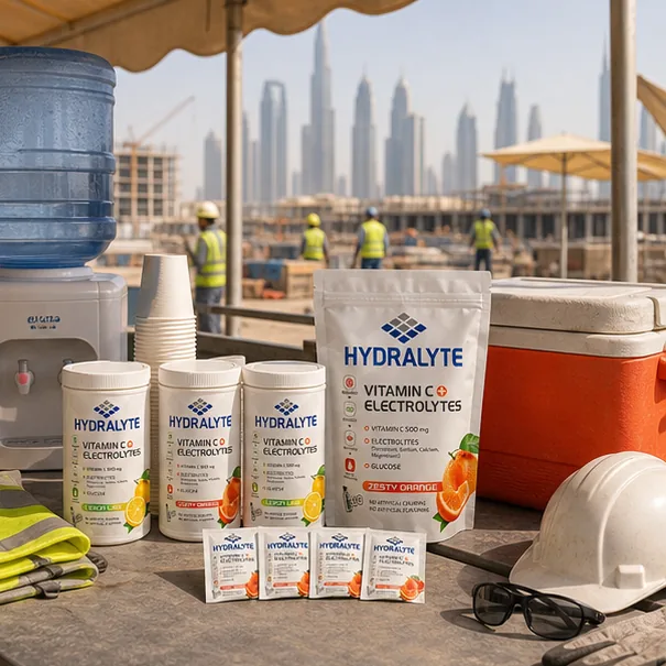 Hydralyte product in professional photo scene for UAE Heat Safety Best Practices 2026 — Complete Guide
