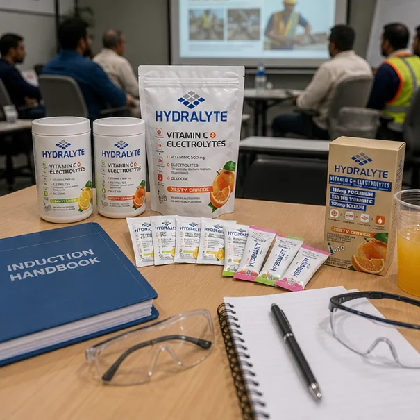 Hydralyte product in professional photo scene for Warehouse Worker Dehydration in Dubai — Prevention Guide