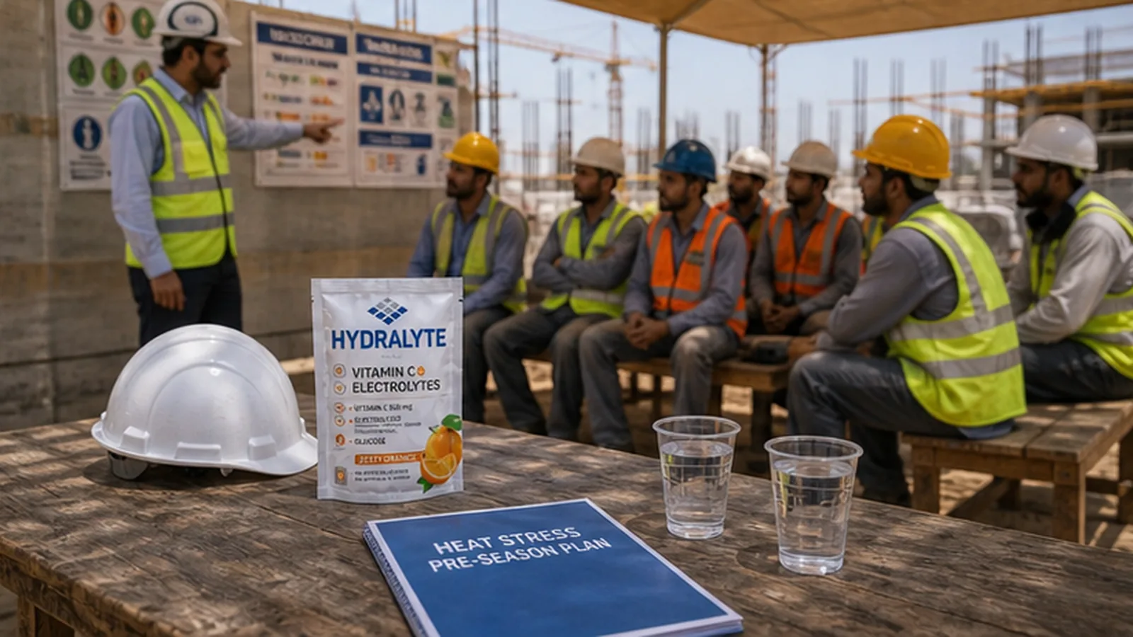 Hydralyte pre-season program checklist UAE construction scene