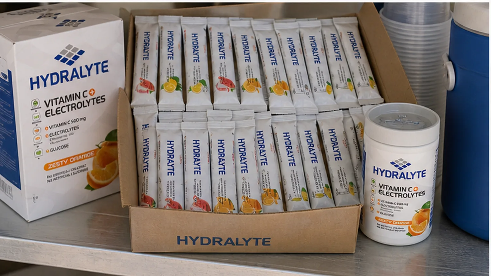 How to Build an Outdoor Worker Hydration Station for UAE Summer - Hydralyte usage setting image