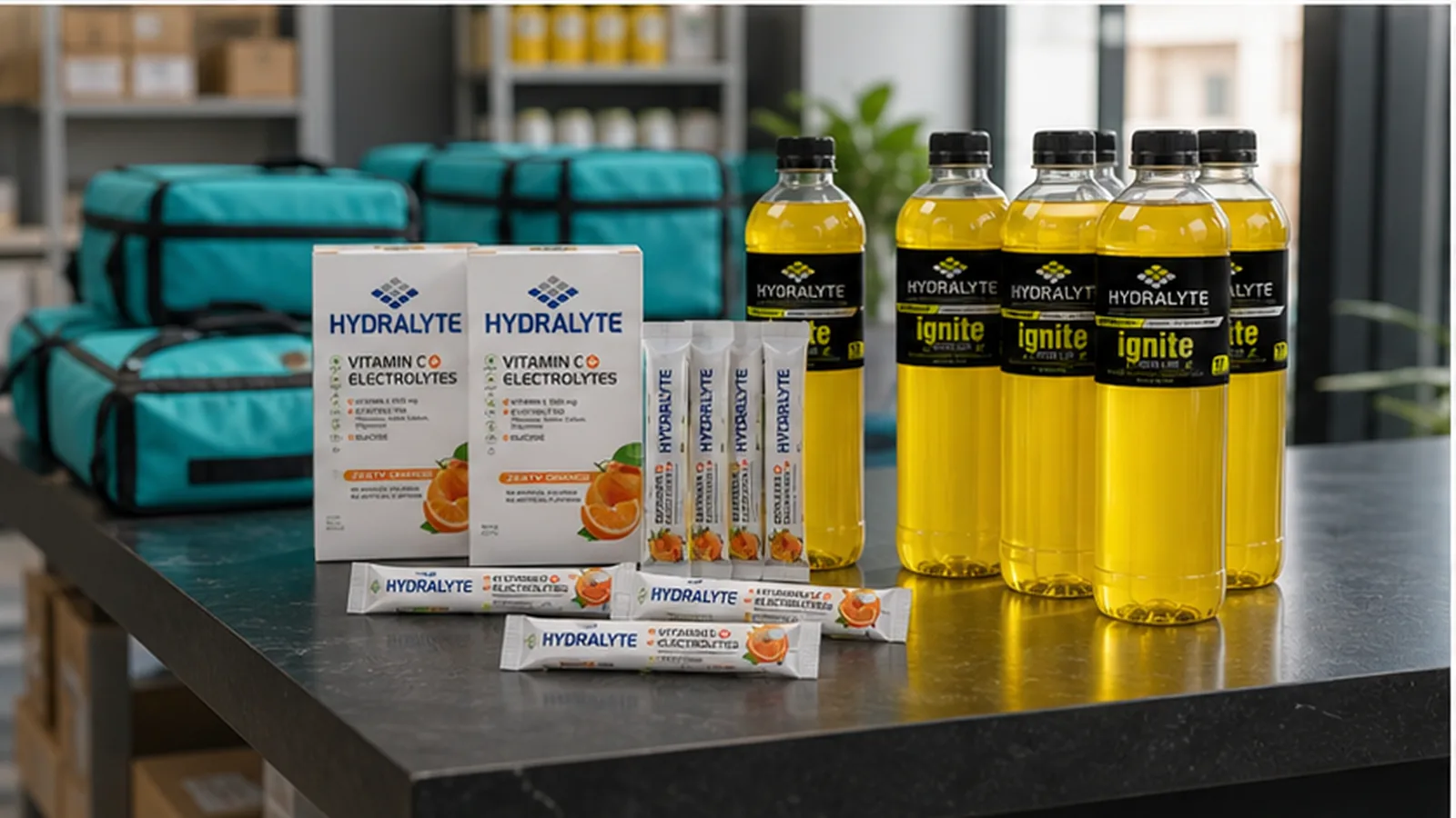 Delivery Rider Hydration Kits for Hot UAE Routes - Hydralyte usage setting image