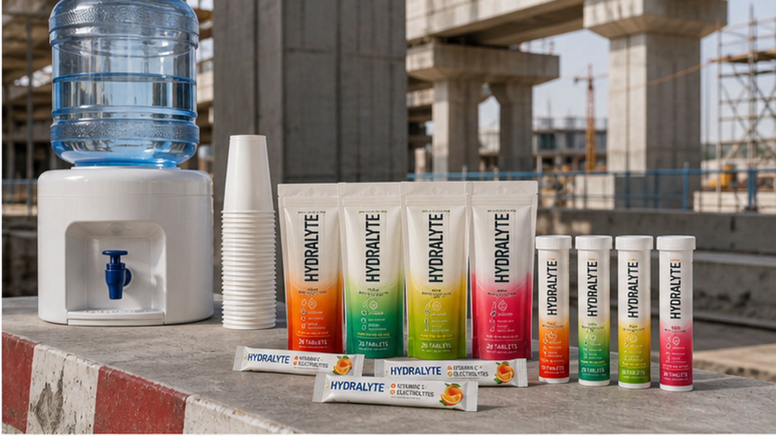Hydralyte 2026 product reference for asphalt worker heat stress UAE