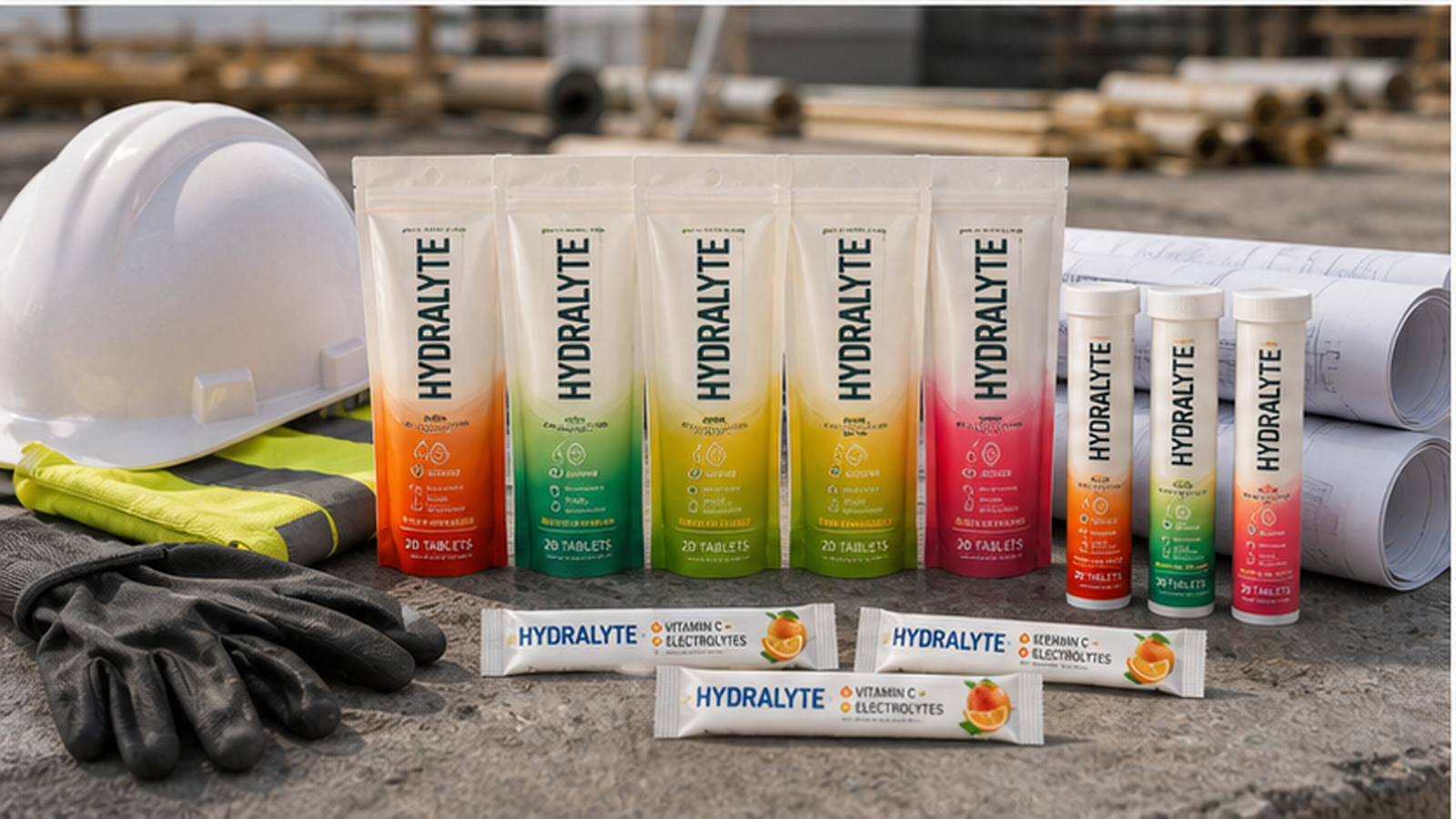 Hydralyte 2026 product reference for asphalt worker heat stress UAE