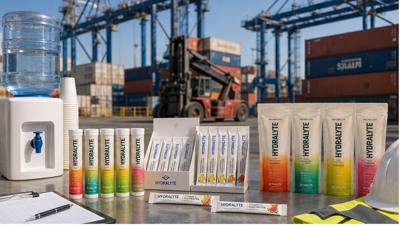 Port, Free Zone and Container Yard Hydration Planning in the UAE with Hydralyte 2026 tablet tubes range four flavours