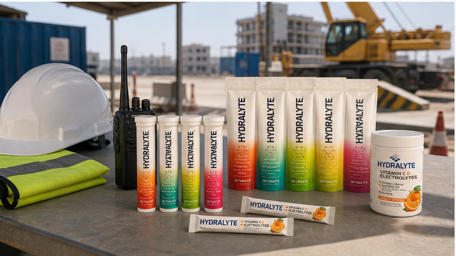 Hydralyte 2026 product reference for crane operator heat stress UAE