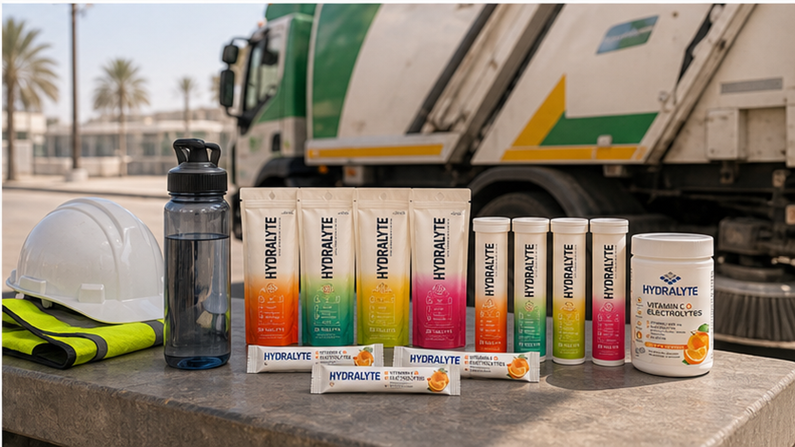 Hydralyte 2026 product reference for waste worker hydration UAE
