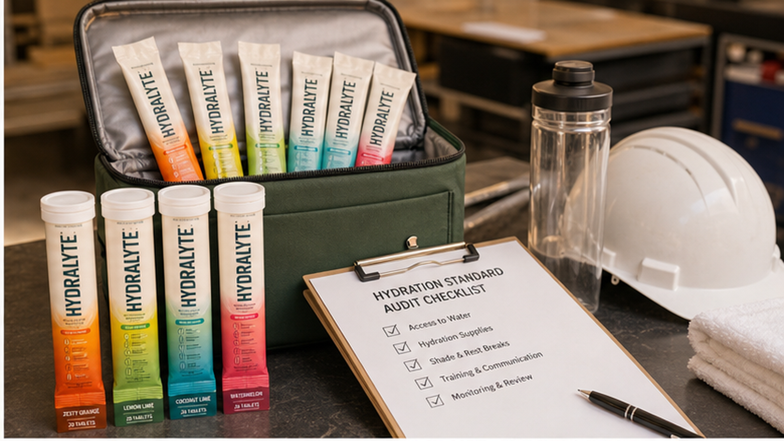 Hydralyte 2026 product reference for GCC heat stress compliance