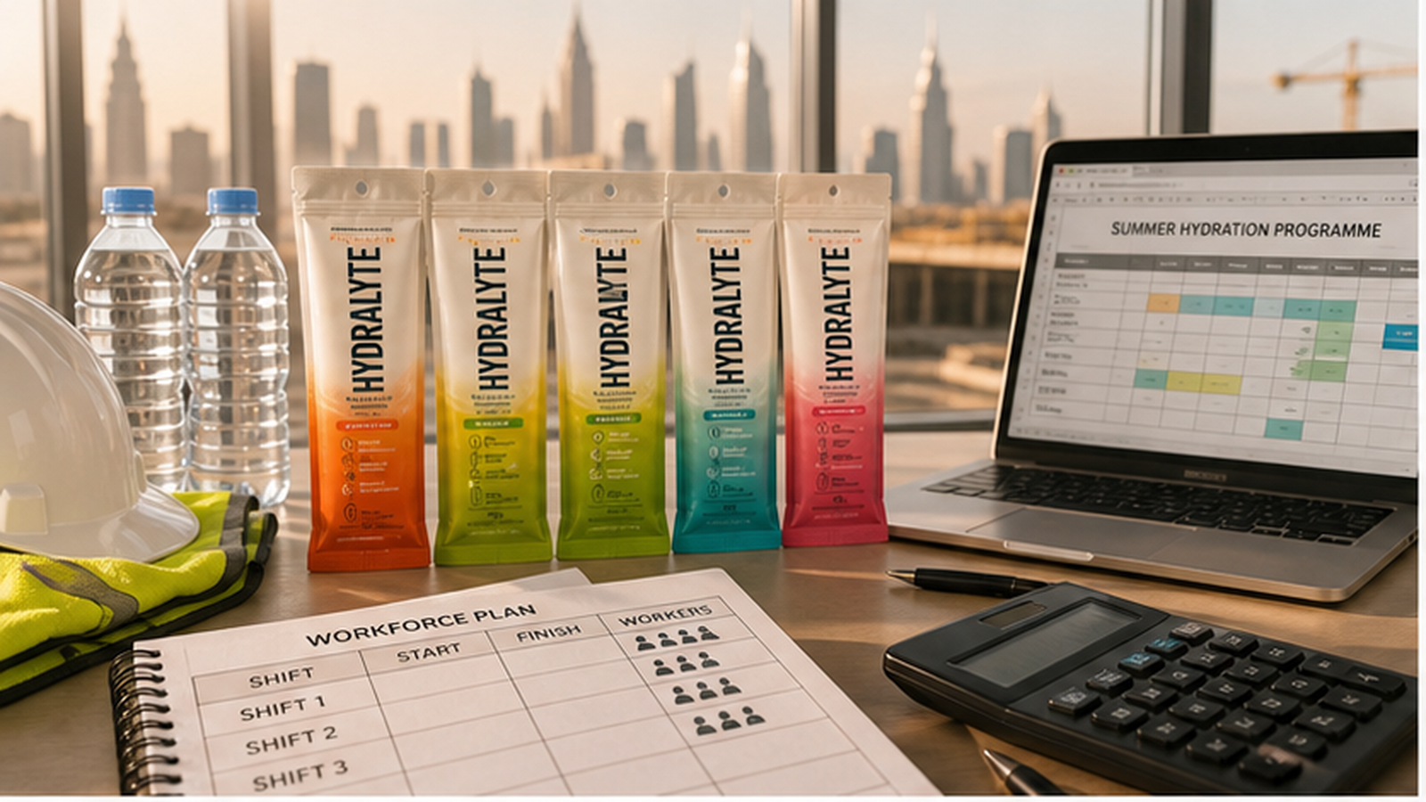 Cost Per Worker Per Shift: Budgeting Electrolyte Powder for a UAE Summer Programme with Hydralyte 2026 standup pouches range four flavours