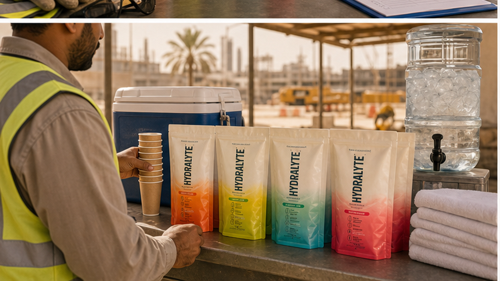 Hydralyte 2026 product reference for heat stress supervisor checklist UAE