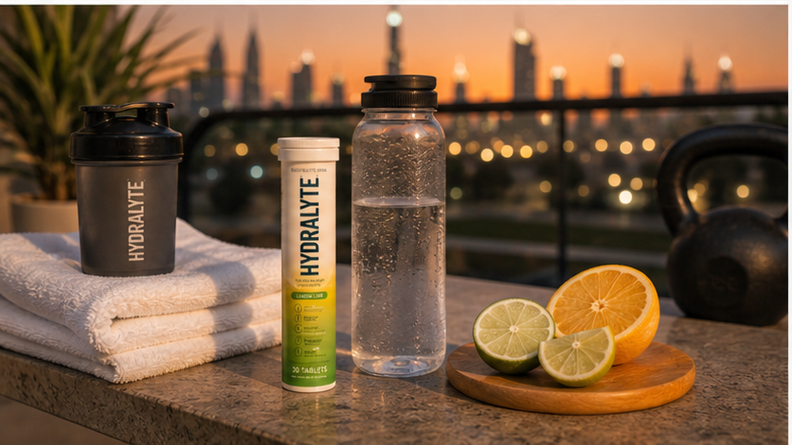 Hydralyte 2026 product reference for best time to workout in UAE summer