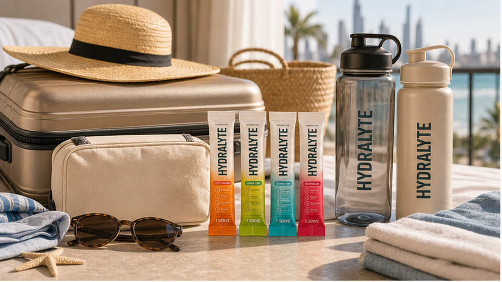 UAE Summer Holiday Travel Hydration Kit for Families with Hydralyte 2026 campaign one range four flavours