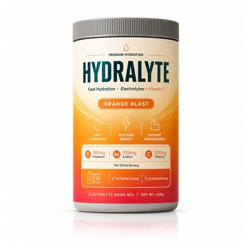 [HYD-28] Hydralyte Vitamin+Electrolyte Jar Orange(12x200 GMS)