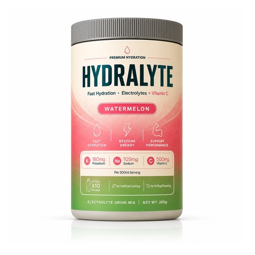 [HYD-039] Hydralyte Vitamin+Electrolyte Jar Watermelon(12x200 GMS)