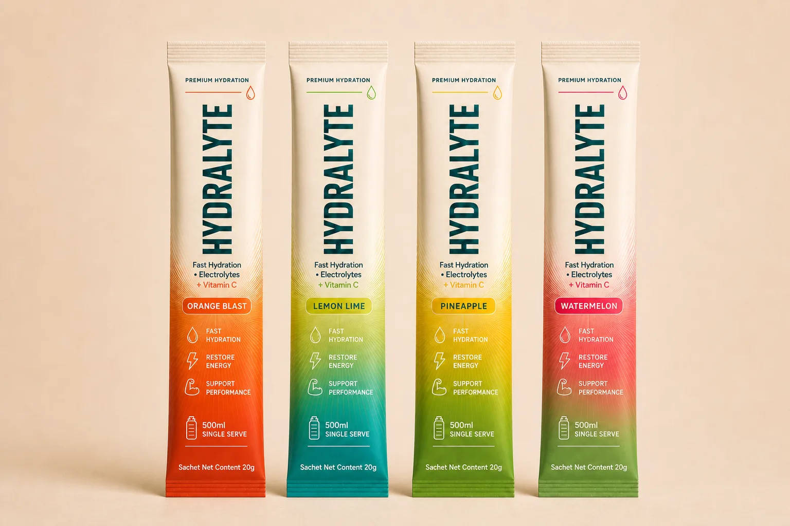 Hydralyte Orange Blast 20 g single-serve stick sachet
